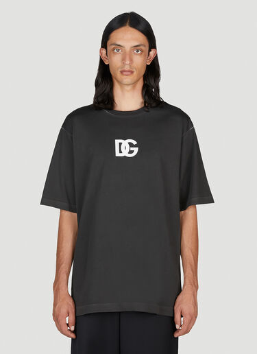 Dolce & Gabbana DG 徽标印花 T 恤 黑色 dol0153001