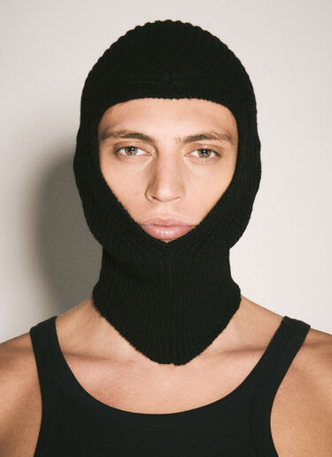 Rick Owens Wool Knit Balaclava Black ric0158010