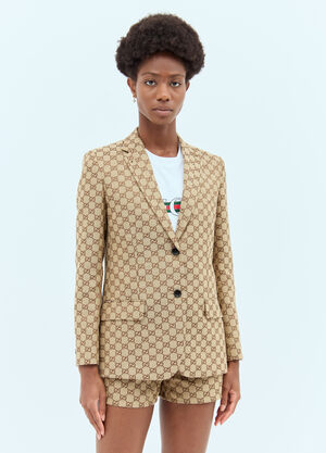 Jacquemus GG Canvas Blazer Beige jac0251106