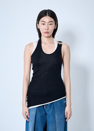 Jean Paul Gaultier Twisted Double-Layer Tank Top Black jpg0260010