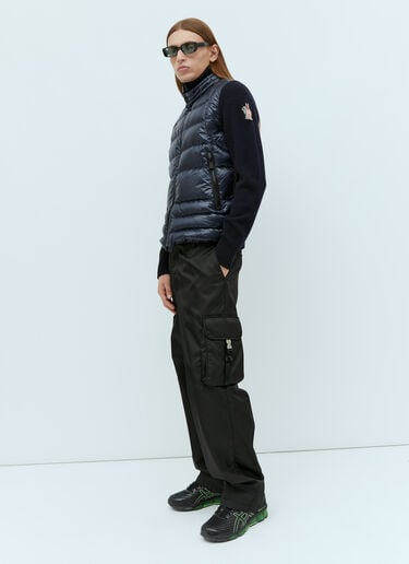 Moncler Grenoble Padded Wool Cardigan Navy mog0153015