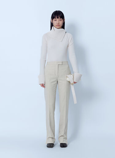 LN-CC® - Sportmax: Tailored Wool Grain-de-Poudre Trousers - Beige Sportmax Tailored Wool Grain-de-Poudre Trousers Beige spx0266209