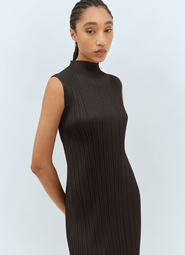 Pleats Please Issey Miyake 하이넥 미디 원피스 그레이 plp0258005