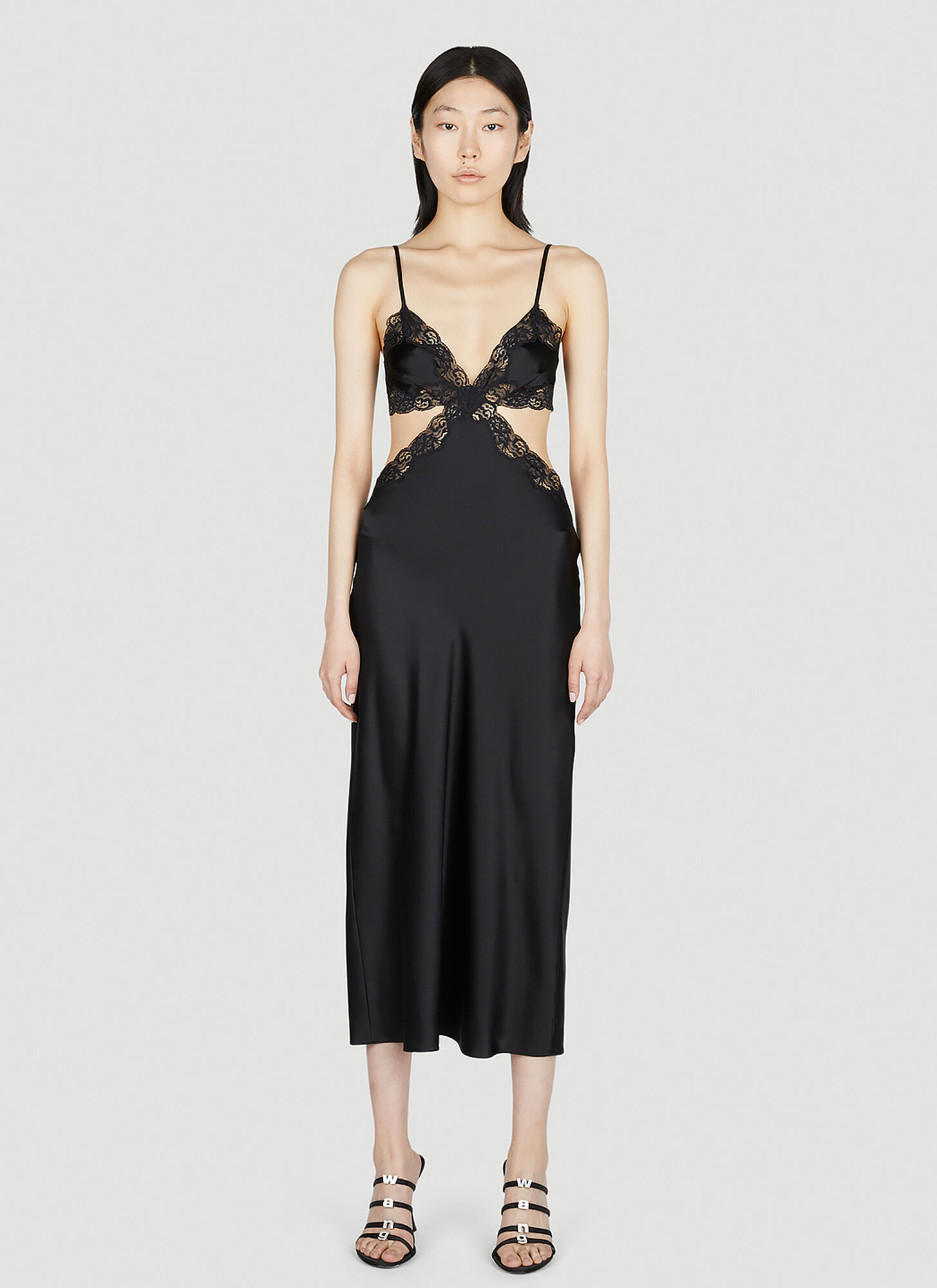 Shop Alexander Wang Lace Slip Dress In Black