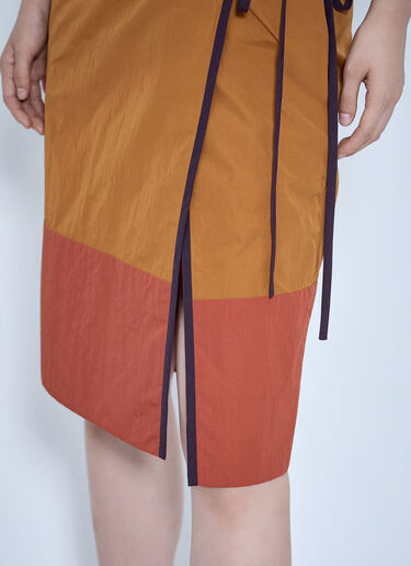 LN-CC® - Saint Laurent: Wrap-Tie Skirt - Orange Saint Laurent Wrap-Tie Skirt Orange sla0263009