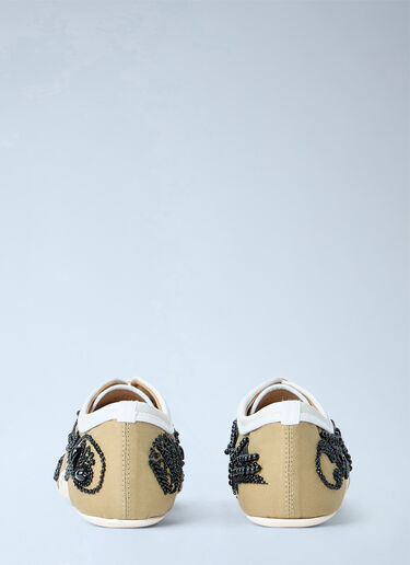 LN-CC® - Dries Van Noten: Embroidered Lace-Up Sneakers - Camel Dries Van Noten Embroidered Lace-Up Sneakers Camel dvn0264054