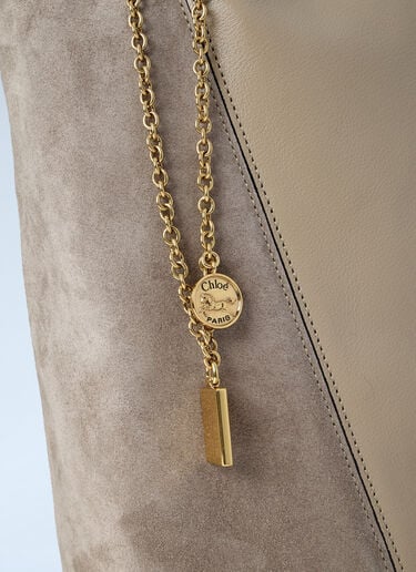 Chloé Spin Suede Tote Bag Beige chl0263096
