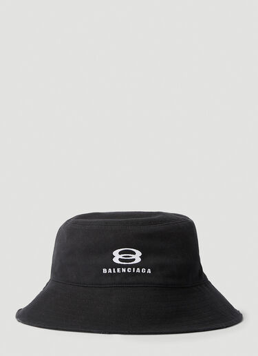 Balenciaga Logo Embroidery Bucket Hat Black bal0254046