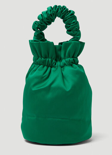GANNI Ruched Pouch Hand Bag Green gan0249060