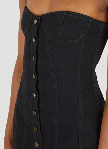Saint Laurent Strapless Denim Mini Dress Black sla0247035