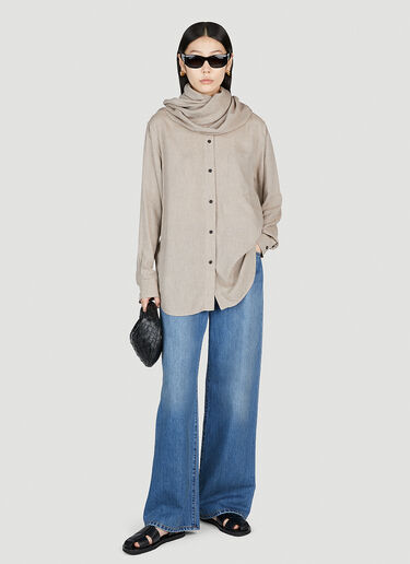 TOTEME Scarf-Collar Shirt Light Brown tot0253019