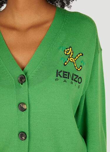 Kenzo Logo Embroidery Cardigan Green knz0250021