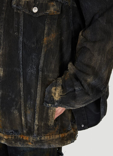 Balenciaga Destroyed Denim Jacket Black bal0152041