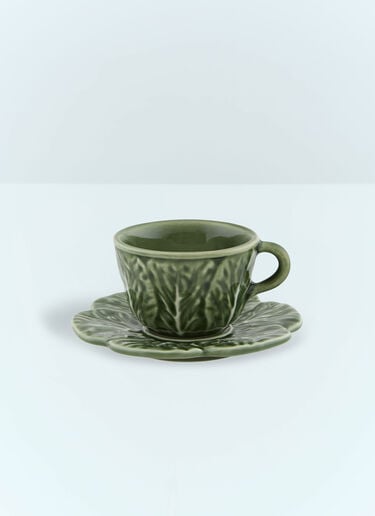 Bordallo Pinheiro Set Of Four Couve Coffee Cups And Saucers Green wps0691275