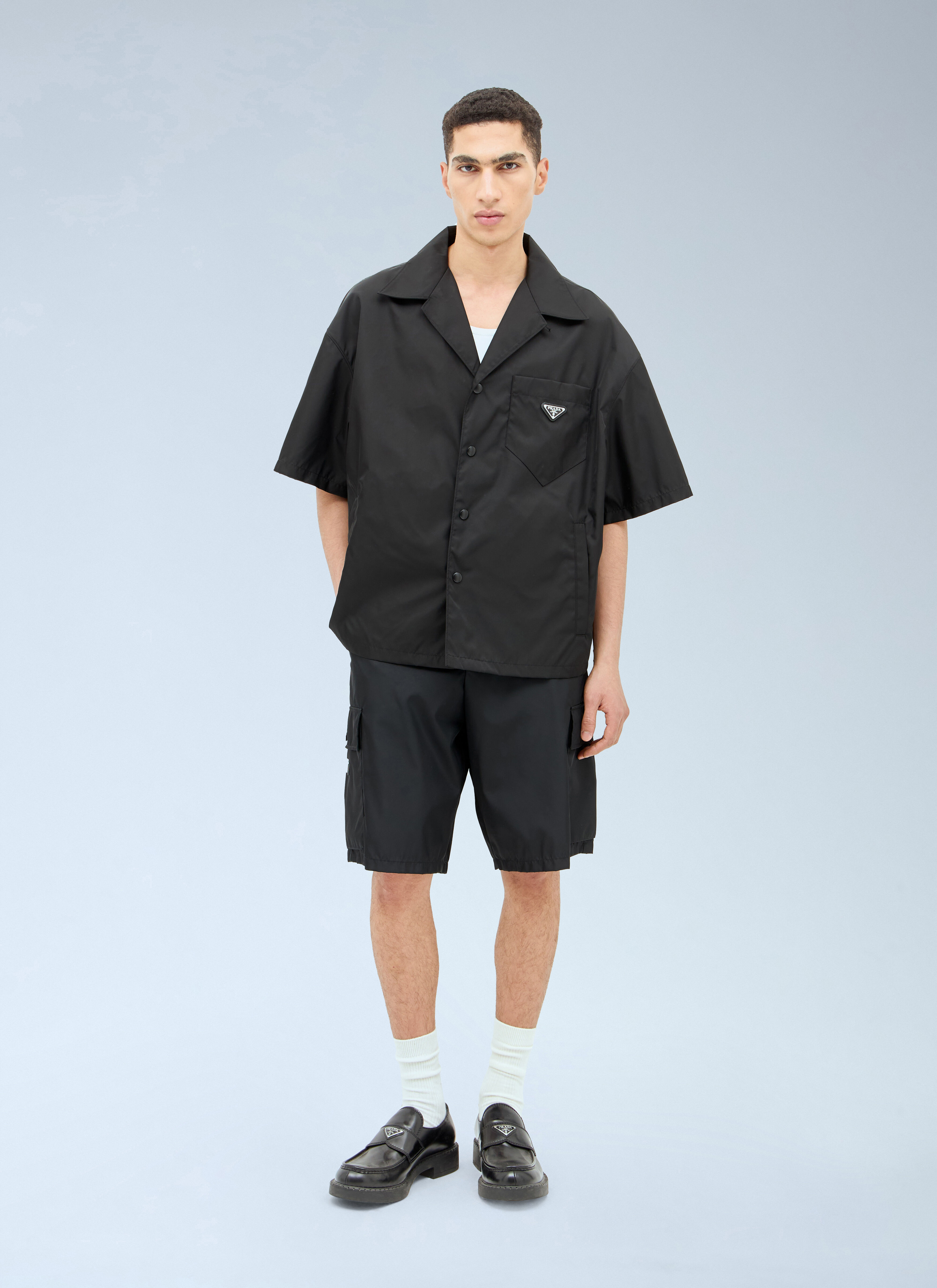 Prada Re-Nylon Short Sleeved Shirt in Black | LN-CC