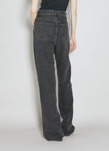 Saint Laurent V-Waist Long Baggy Jeans Black sla0254037