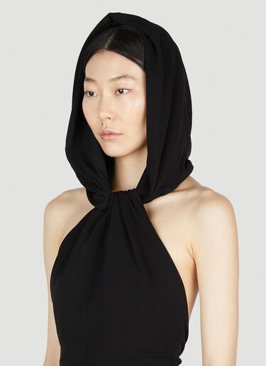 Saint Laurent Hooded Dress Black sla0252004
