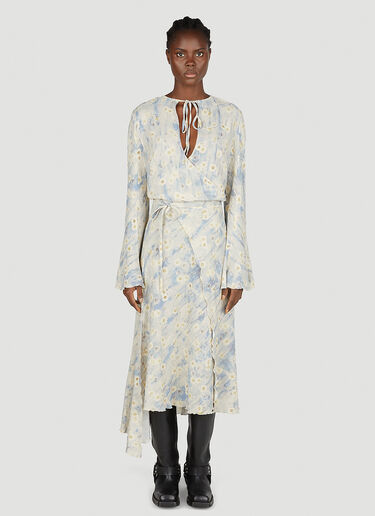 Acne Studios Floral Wrap Dress Blue acn0252008
