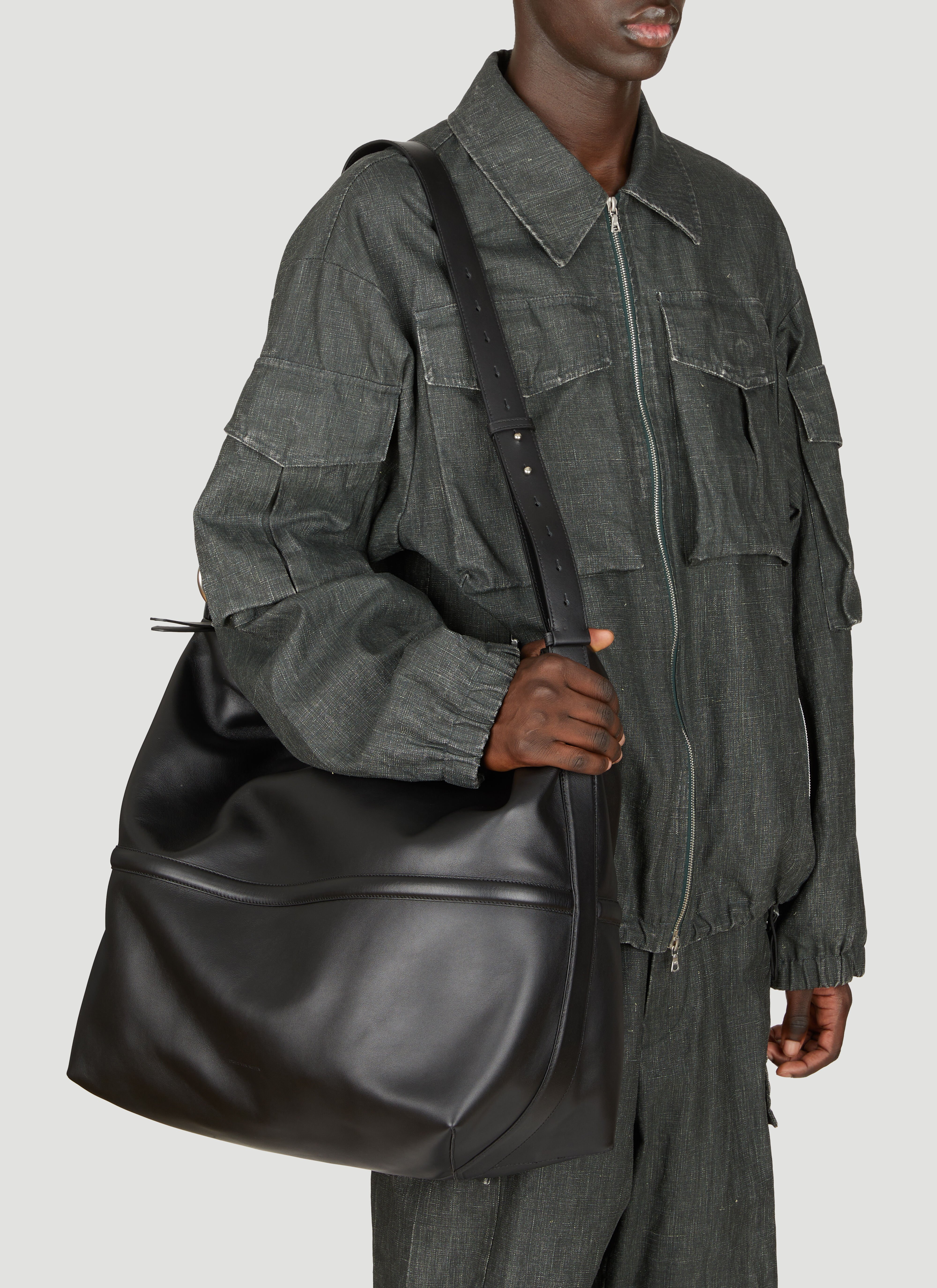 Jacquemus Leather Crossbody Bag Black jac0156033