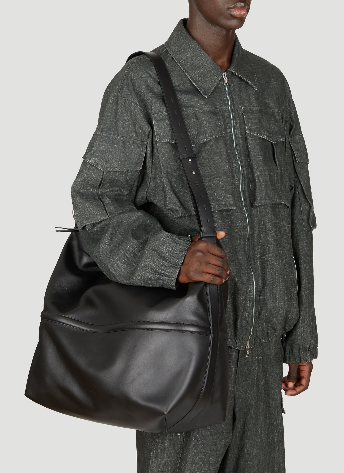 Shop Dries Van Noten Leather Crossbody Bag In Black