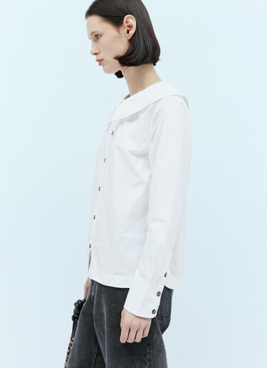 GANNI ダブルカラーポプリンシャツ ホワイト gan0254006