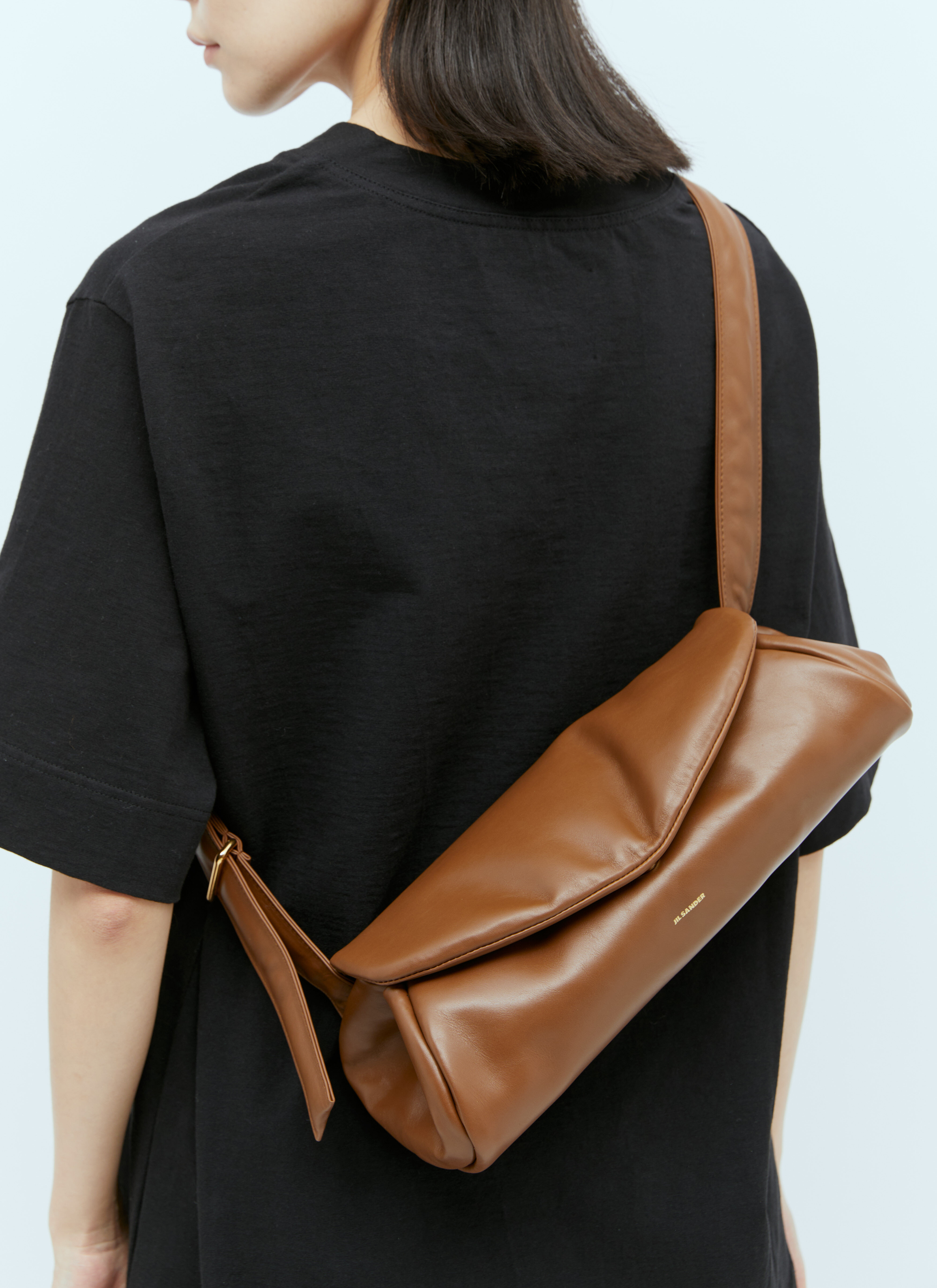 Jil Sander Women's' Large Cannolo Padded Shoulder Bag in Brown | LN-CC®
