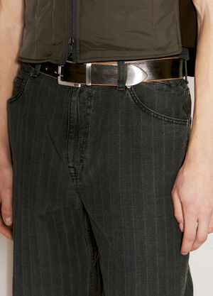 Our Legacy Leather Tongue Belt Grey our0356007