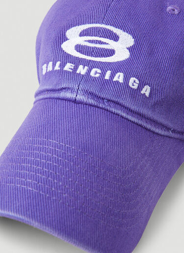 Balenciaga Embroidered Logo Baseball Cap Purple bal0147106