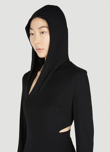Versace Slashed Hooded Maxi Dress Black vrs0252004