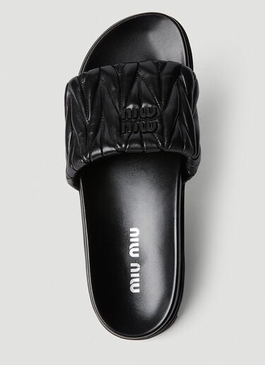 Miu Miu Logo Plaque Flats Black miu0252031