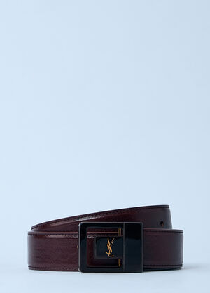 Saint Laurent Logo Motif Leather Belt Black sla0260018