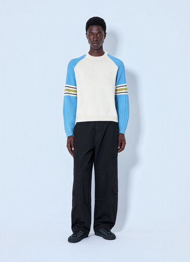 LN-CC® - Stüssy: Stripe Raglan Crewneck Sweatshirt - Blue Stüssy Stripe Raglan Crewneck Sweatshirt Blue sts0164031