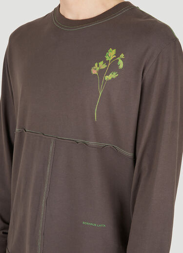 Eckhaus Latta Lapped Long Sleeve T-Shirt Brown eck0149002