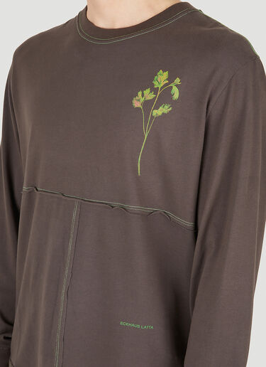랩 롱 슬리브 T-셔츠 Eckhaus Latta 랩 롱 슬리브 T-셔츠 브라운 eck0149002