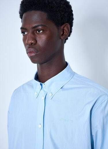 Miu Miu Cotton Poplin Button-Down Shirt Light Blue miu0164037