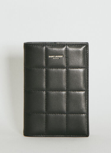Saint Laurent Matelassé Carré Passport Case Black sla0253144