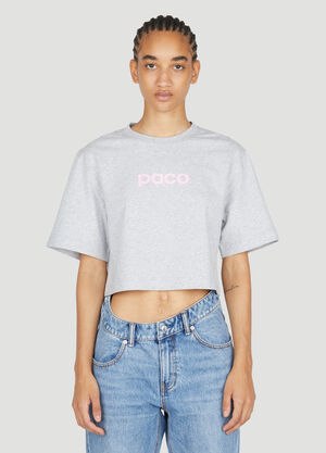 Max Mara Logo Print Cropped T-Shirt White max0257029
