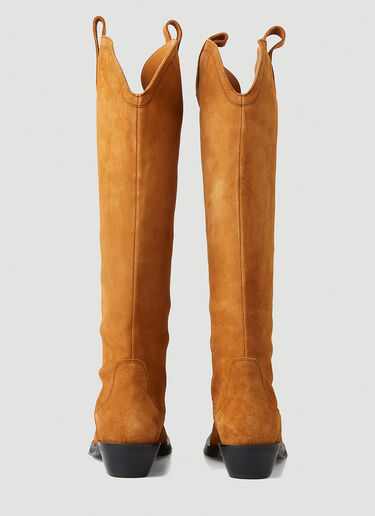 GANNI Western Style Knee High Boots Brown gan0247044