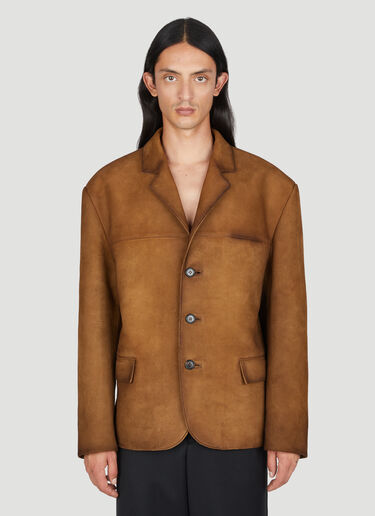 Prada Suede Blazer Camel pra0154006