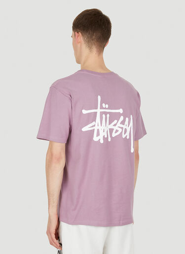 Stüssy 베이직 로고 프린트 T-셔츠 퍼플 sts0350025