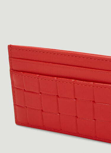 Bottega Veneta Embossed Leather Card Holder Red bov0143034