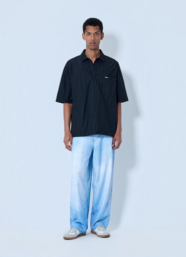 Metalwood Textured Cotton Overshirt Black met0164011