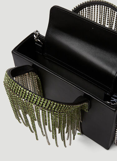 KARA Crystal Fringe Mini Shoulder Bag Black kar0249015