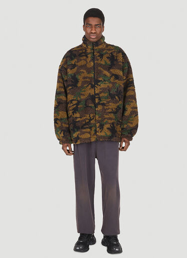Balenciaga Camouflage Fleece Jacket Khaki bal0147006