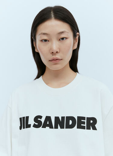 Jil Sander Logo Print T-Shirt White jil0247073