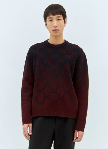 Gucci GG デグラデーションウールジャカードセーター バーガンディ guc0157022