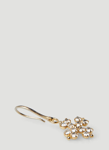 Saint Laurent Crystal Cross Earrings Gold sla0247087