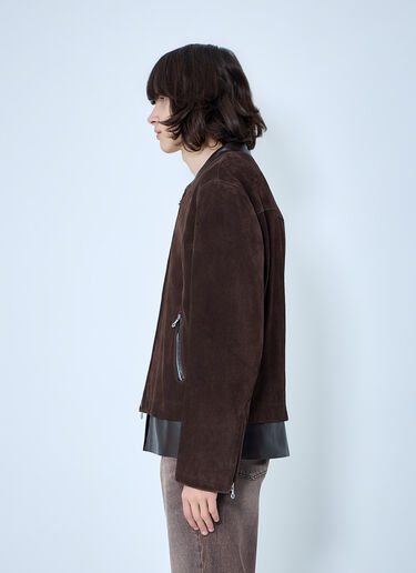 Our Legacy Drift Zip-Dastening Suede Jacket Brown our0164032