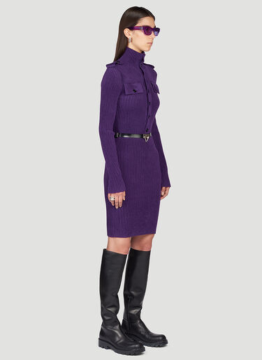 Bottega Veneta Mock Neck Knit Mini Dress Purple bov0246063