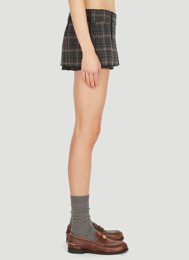 Miu Miu Tartan Ultra Mini Skirt Grey miu0250007